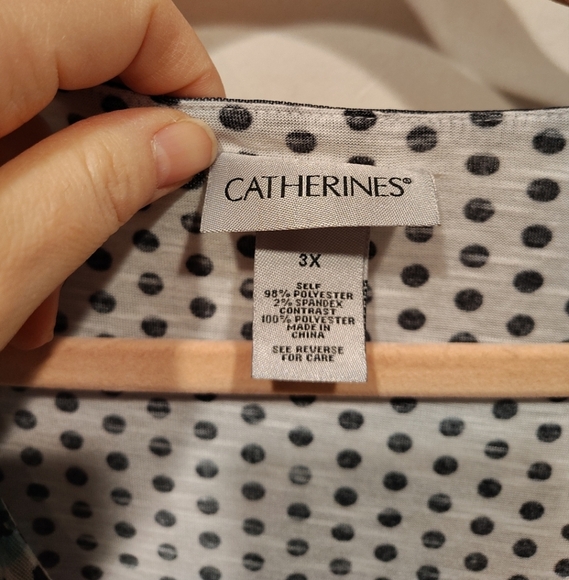 Catherines Floral Mesh Overlay Scoop Neck Top Sz 3X Travel Vacation Spring Comfy - Picture 2 of 7